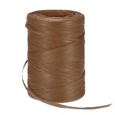 328 Yards 5mm Raffia Yarn Paper Ribbon Flat String for DIY Dark Brown 