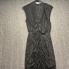 Good American Dress Womens 1/2 Small Black Pleated Ruched Maxi GDK0247 Slit