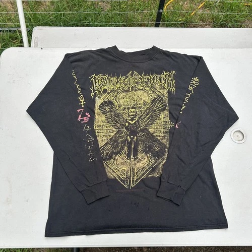 Cradle of Filth XL Long Sleeve Shirt Black Meta 2000s vintage concert t-shirt, vintage, size XL, single stitch, B+ condition
