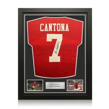 Eric Cantona Signed Original Manchester United 1994-96 Home Shirt. Framed