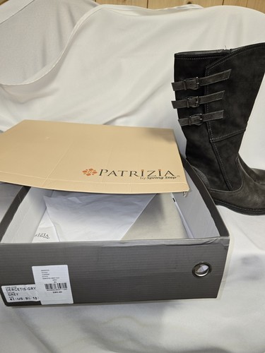 PATRIZIA DERCETIS GREY BOOTS Women's Size 41/9.5-10 Fleece Lined Zip & Buckles - Bild 4 von 4