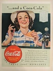 1940 Vintage Coca-Cola print ad. World War II era.