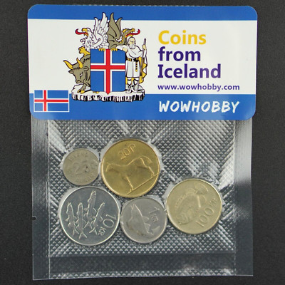 Collectible Icelandic Coin Set   5 Unique Random Coins from Iceland  