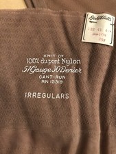 Vintage 1950 STOCKINGS HOSIERY 1Pair NEW Cuban W/seams Nude 33 Long Irregular
