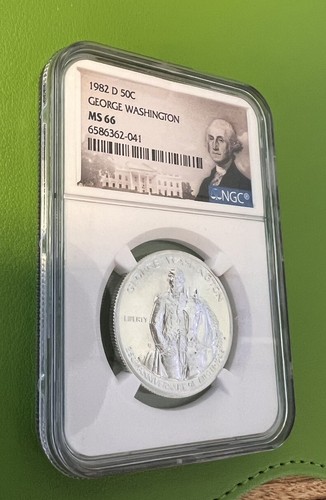 1982 D George Washington Commemorative Silver Half Dollar MS66 NGC Portrait - Picture 5 of 14