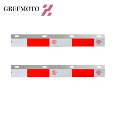 Pair 24"x3" Aluminum Mud Flap Hanger Top Plates Reflector For Semi Truck Trailer