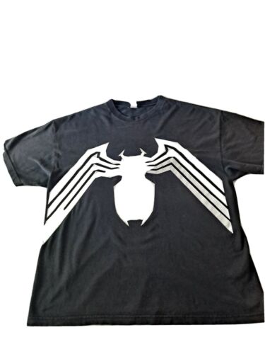 cyber y2k Spiderman Venom Tribal Reflective stretch graphic t-shirt mens  small