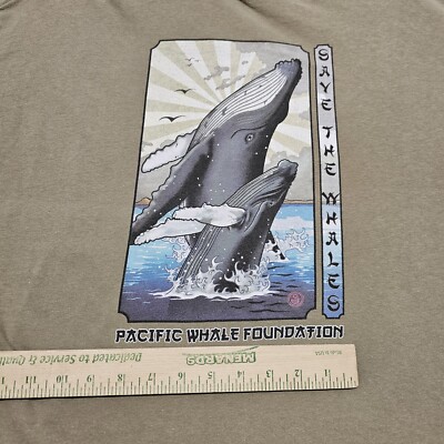 Pacific Whale Foundation Shirt Men's Size XL Tan Beige Short