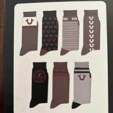 True Religion Socks 7 Pack Gift Box- Mens Size Shoe Size 6-12 Socks Size 10-13