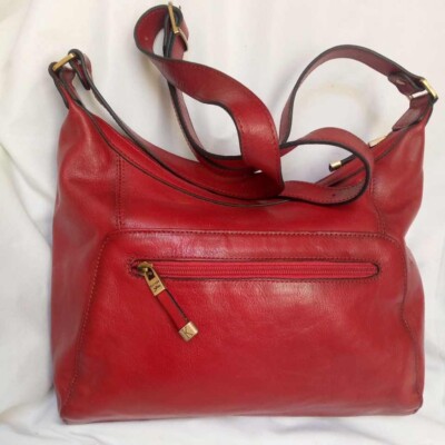 Katana Marque Déposée Bag Red Dark Leather Messenger Paris