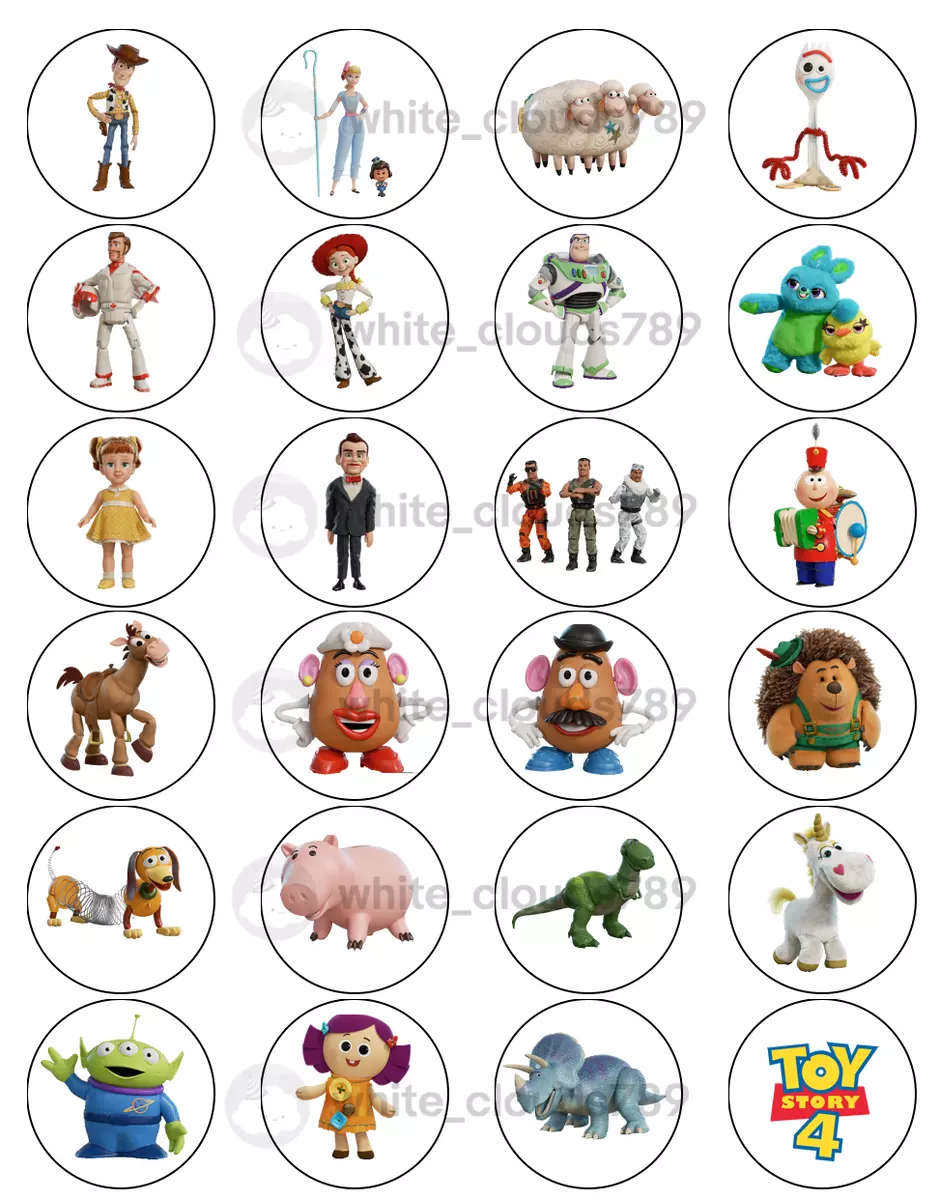 24 Disney Toy Story 4 Characters Labels for Bag Party Favor Birthday