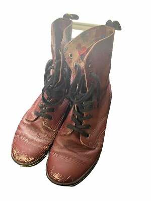 Dr Doc Martens Stratford Air Wair Floral Lining Boots Red/Brown
