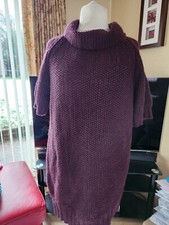 Cowl Neck Plum Aubergine  Wool Jumper Dres From Next Size XL 18/20 