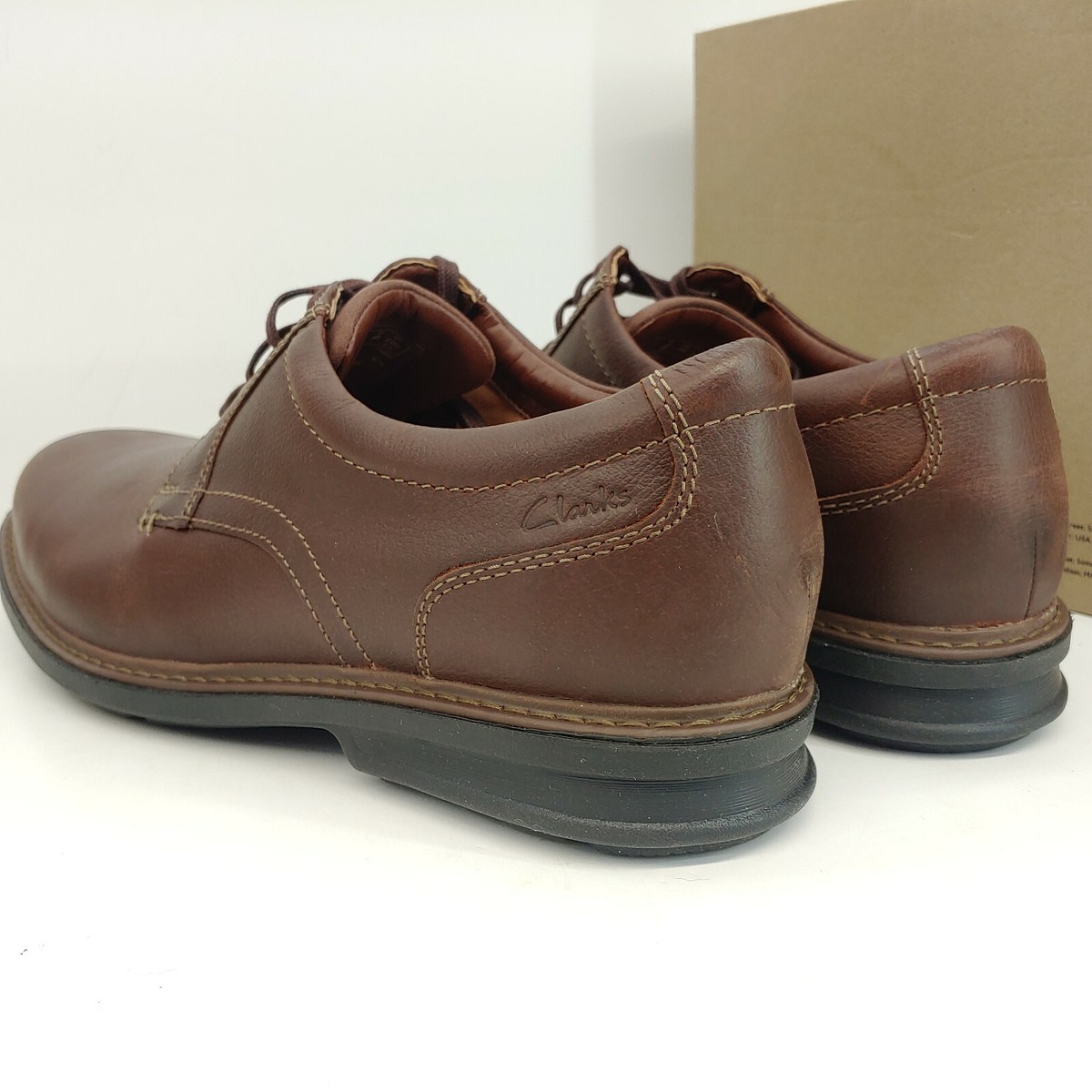Collection By Clarks Rendell Plain Brown Leather Mens Size 