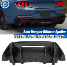 Fits 2024 2025 Ford Mustang S650 V2 Carbon Black Shark Fin Rear Bumper Diffuser
