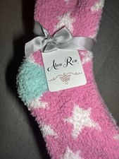 Alexa Rose 3-PAIRS Womens Multi Color Fuzzy Slipper socks NWT Fits Shoe Size 5-9