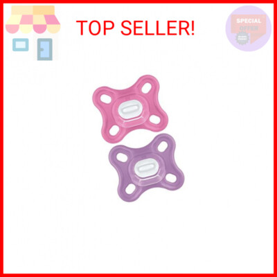MAM Comfort Baby Pacifiers, Lightweight One-Piece Full Silicone Binky for Newbor