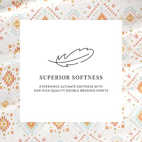4 Piece Queen Bedding Sheet Set Aztec Coral - Sleep Ever with These Ultra-Sof...
