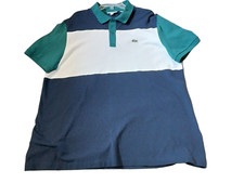 Lacoste Slim Fit Colorblock Cotton Elastine Pique Short Sleeve Polo Shirt Sz 3XL