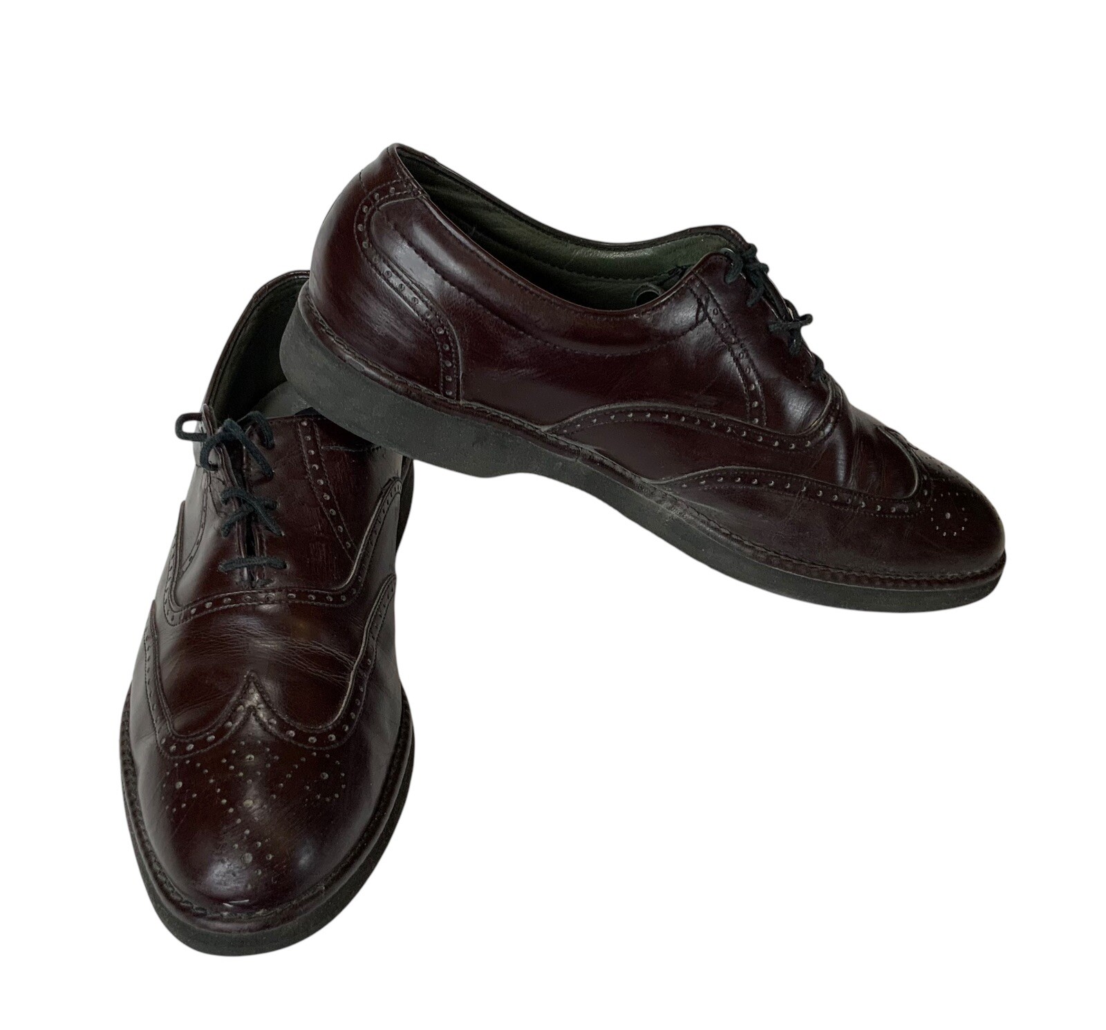 SAOLA Scarpe da uomo vintage Dexter in pelle Windsor A172 4 punta alare bordeaux taglia 10 5 M