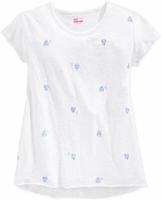 Epic Threads Girls  Sailboat-Print High-Low T-Shirt, Bright White, Size Medium