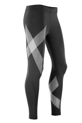 SUPER SALE | 2XU Womens Striped Compression Tights (Black/Striped White)