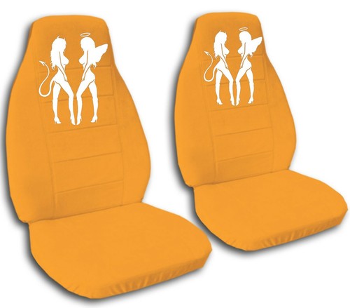 Juego de fundas de asiento de coche delanteras para Ford Mustang 1994-2004 diseño Angel and Devil - Imagen 14 de 15