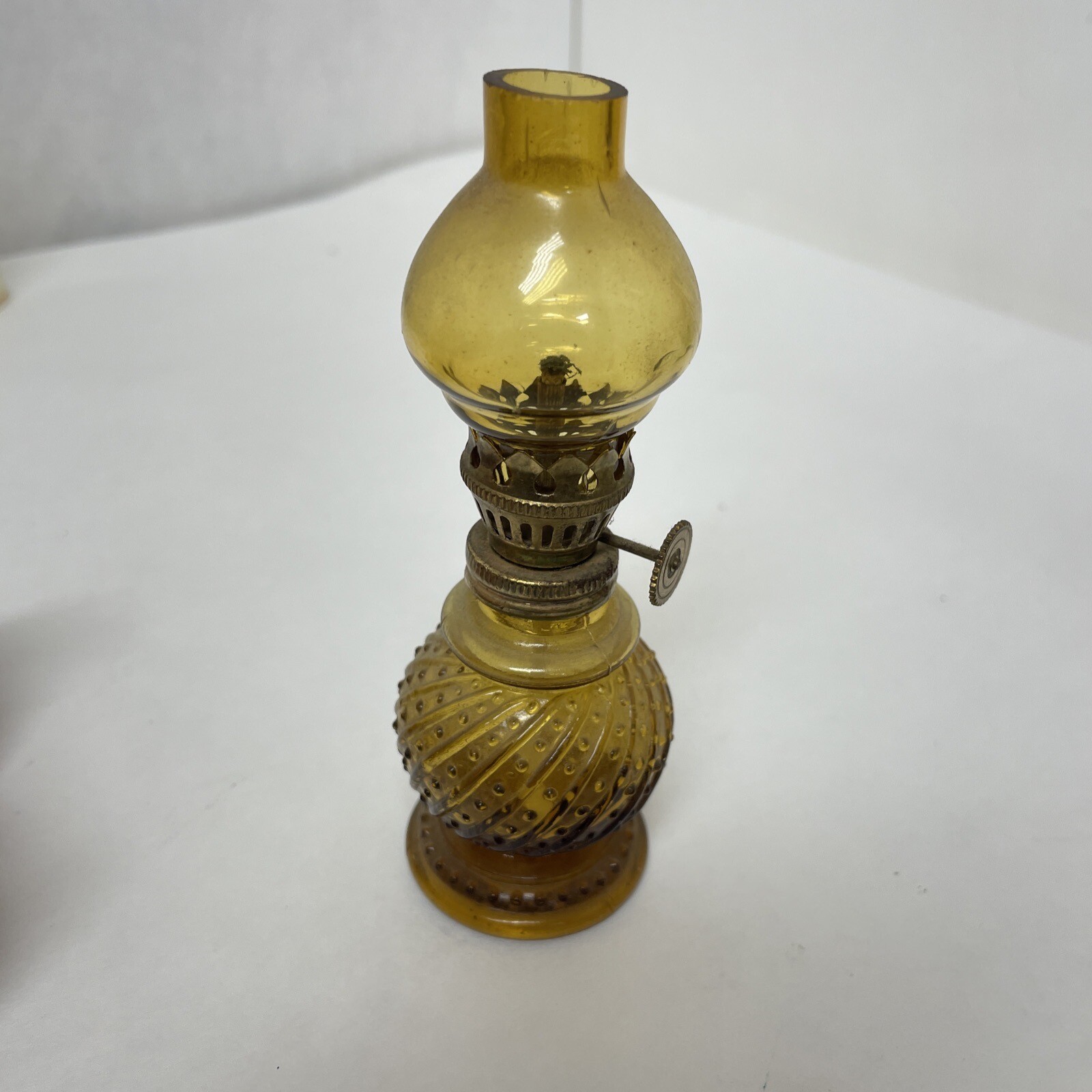 Vintage Amber Small Stained Glass Oil Lamp Hong Kong eBay