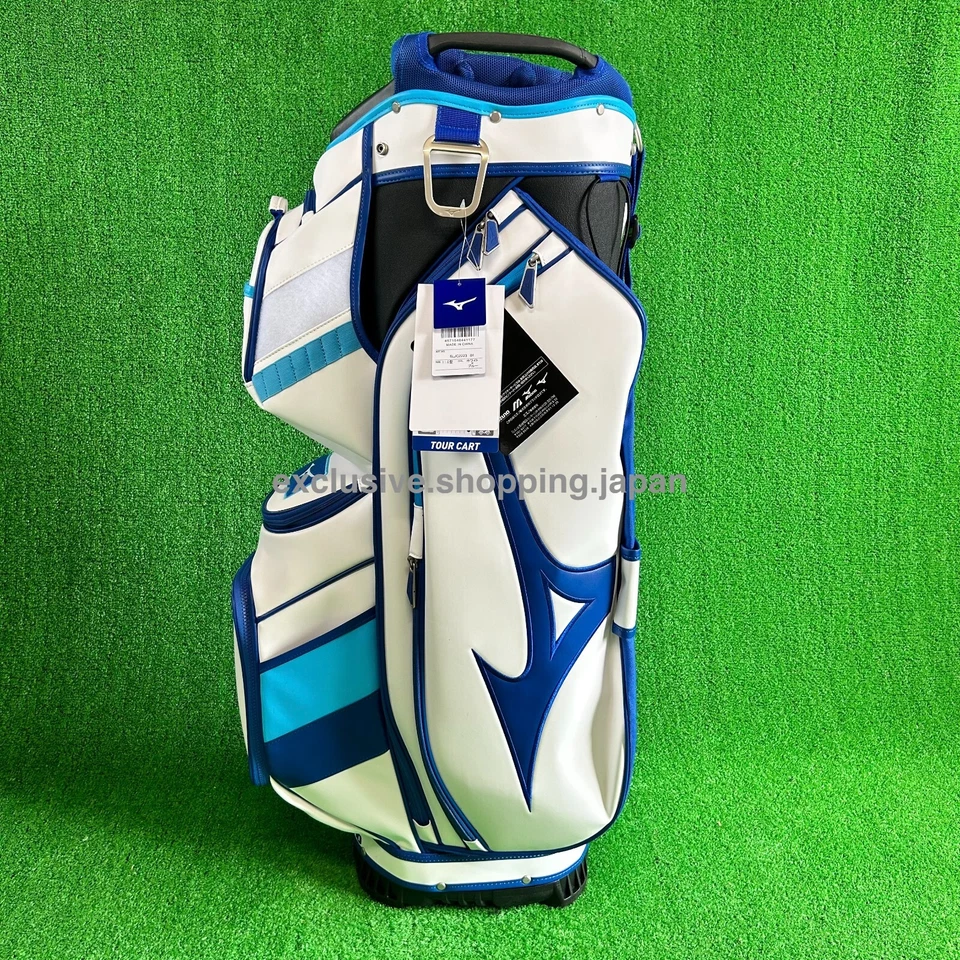 Mizuno Golf Tour Cart Bag 11 x 47in 5-way 3.8kg Men's Unisex Divider White/Blue - Image 3 of 4