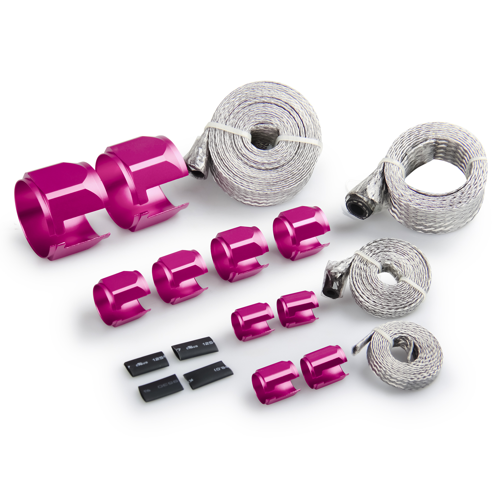FlexBraid Hose Sleeve Kit Stainless Steel Red cover radiator heater fuel hoses eBay