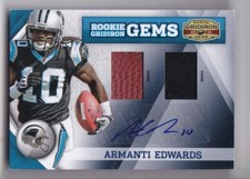 ARMANTI EDWARDS 2010 Panini Rookie Gridiron Gear Gems RC Patch Autograph #03/15