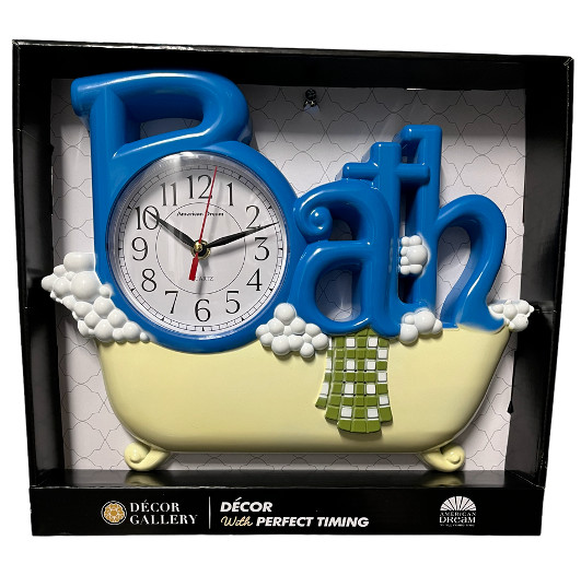 Bathtub Bathroom Quartz Movement Wall Clock