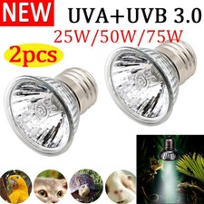 220V 25/50/75W Reptile Lamp UVA UVB 3.0 Pet Heat Lamp Turtle Basking Light Bulbs