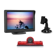 5" Monitor Rear 3RD Brake Light IR Reversing Camera For Nissan NV 1500/2500/3500