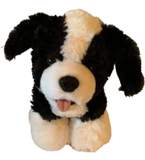 Weighted Dog with 4 lbs, Plush Stuffed Animal, washable autism buddy black white