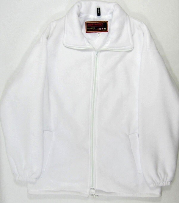 White Bowls Fleece Jacket Full Zip Lined Adults Mens Womens Size