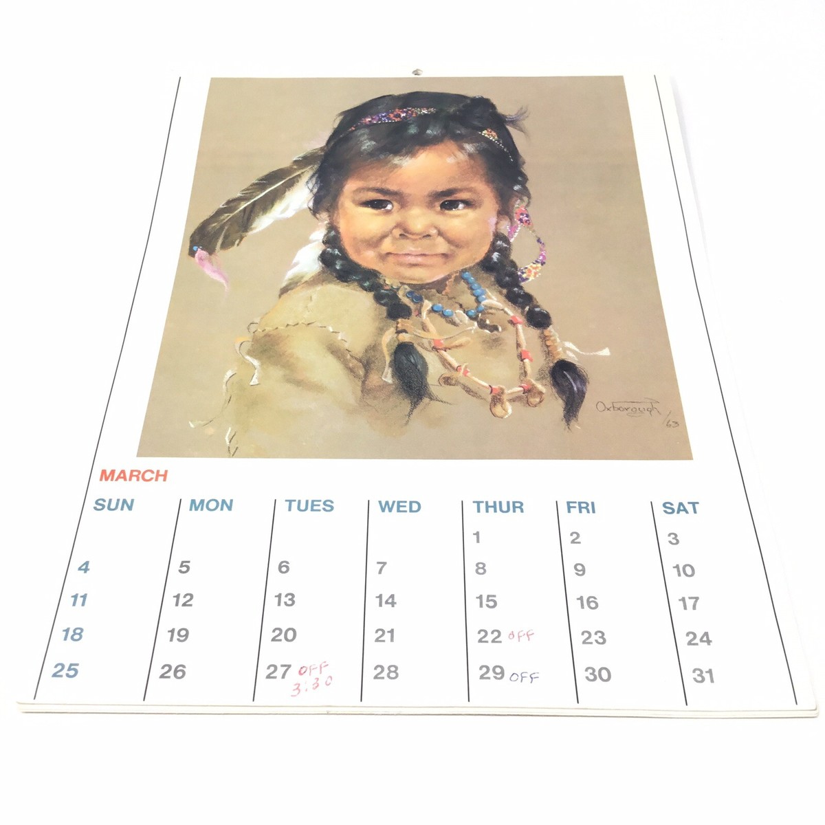 RARE VINTAGE DOROTHY OXBOROUGH CALENDAR 1973 CANADA'S INDIAN CHILDREN ART  KIDS | eBay