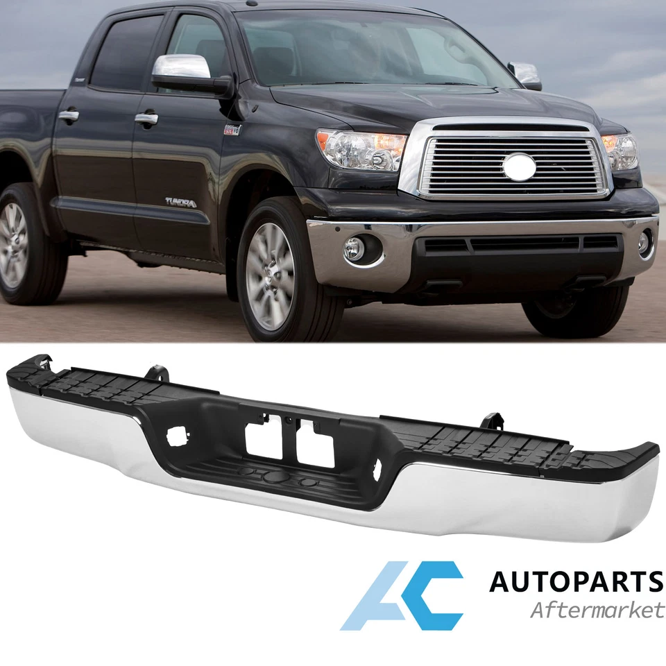 For 2007-2013 Toyota Tundra SR5 Base Rear Bumper W/O Tow NON Hole Chrome Foto 4 de 4