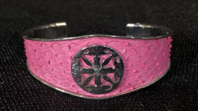 Rustic Cuff Monique Python Pattern Hot Pink & Silver Tone Cuff Bracelet