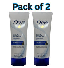 Dove Beauty Moisture Facial Cleanser w/ NutriumMoisture, Soft Skin, 100g 2Pk