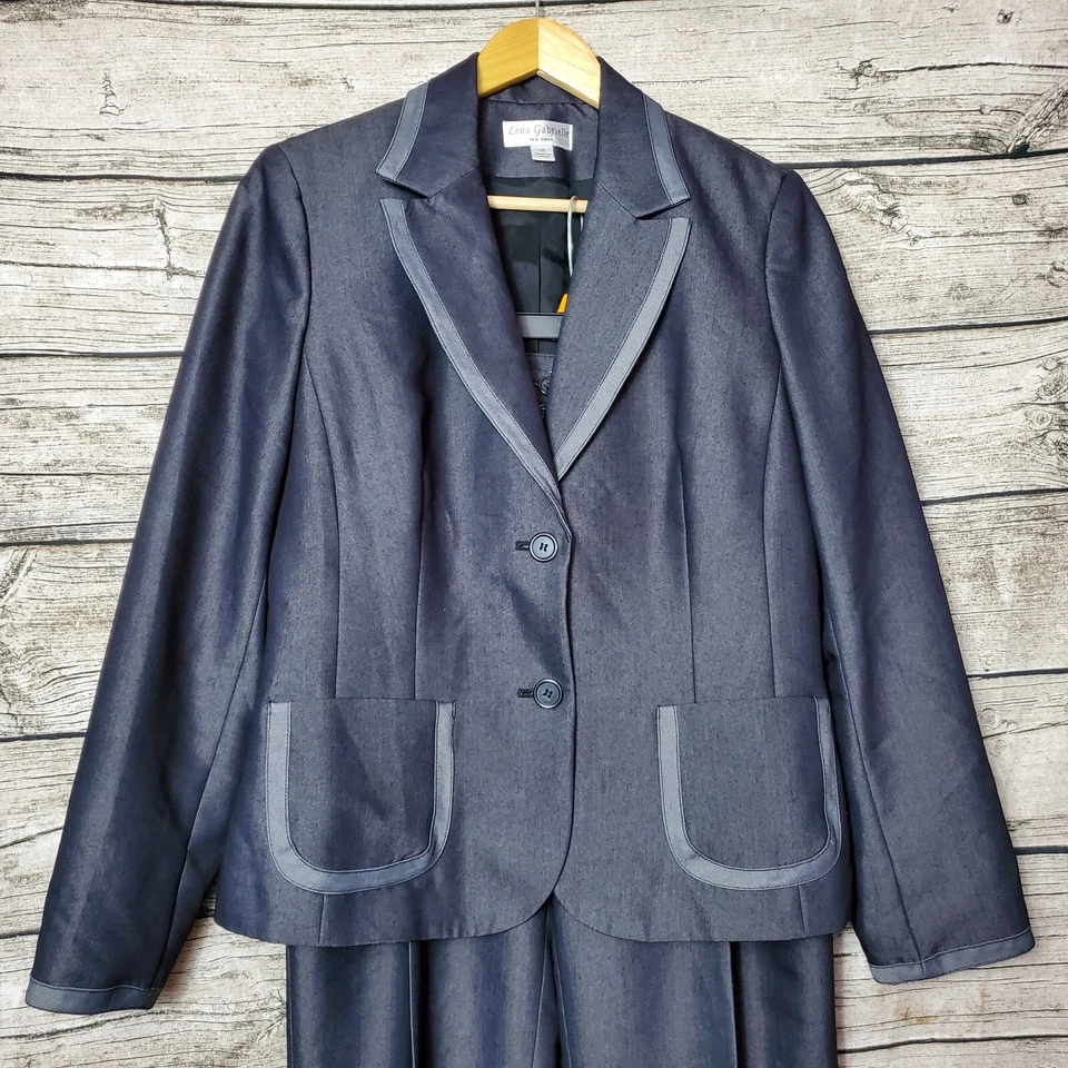 Traje Lena Gabrielle New York Gris Talla 12 Foto 2 de 4