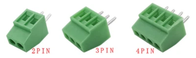 PURETEK 2x Green PCB Terminal Block Connector 2.54mm 2 3 4 PIN