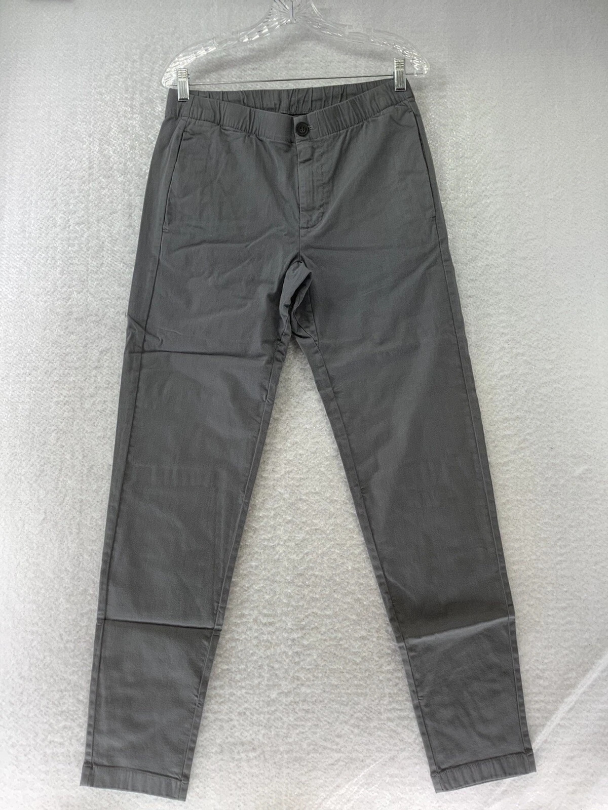 Bonobos Jogger Chino Pants Gray Steel Preppy Casual Mens Long Small