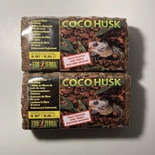 Exo Terra Coco Husk Premium Reptile Bedding Brick 8 Qt- 2 Pack Free Shipping