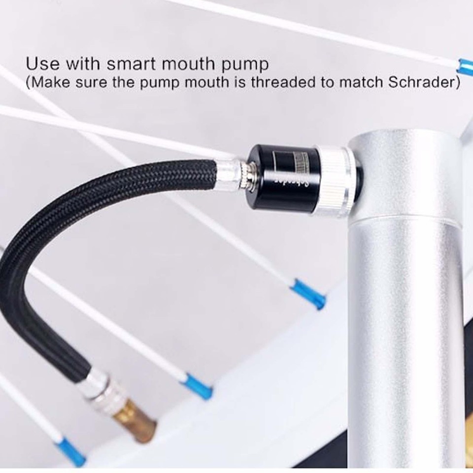 Bike Tyre Air Pump Inflator Replacement Extension Hose Tire Valve