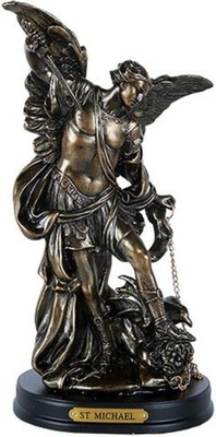 St. Michael San Miguel The Great Protector Archangel Defeating Lucifer Figuri...