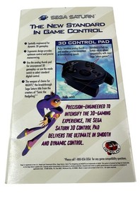 Sega Saturn Controller Pad Mk-80117 WORKS With Night Into Dreams Manual