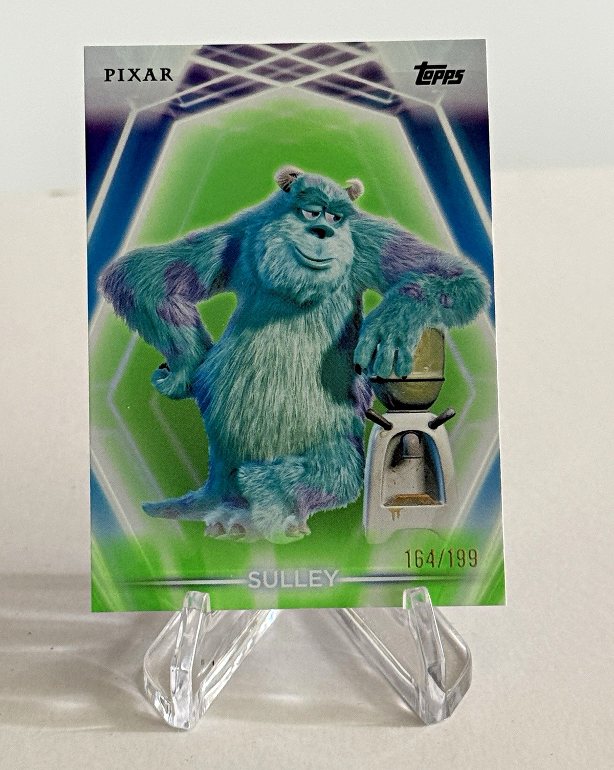 2026 Topps Neon Pixar Monsters, Inc. Sulley #118 Green Refractor 164/199