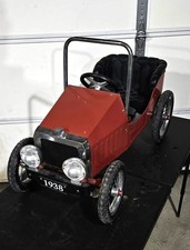 Vintage 1938 Ford Model T Baghera RatRod Custom Pedal Car Red Designed in France