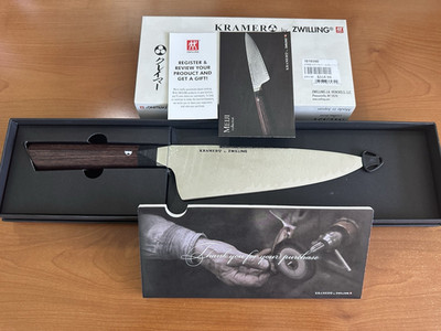 Miyabi Kramer Meiji 8 in, Chef's Knife $421 value Display unit Box bottom SAVE!!